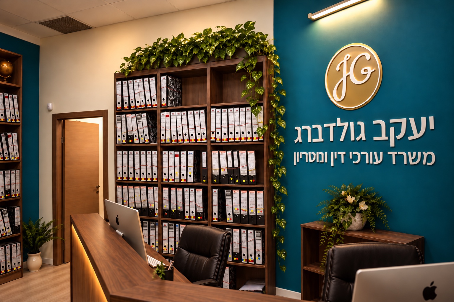 דלפק הקבלה במשרד עו״ד יעקב גולדברג ושות׳ ברמת השרון
